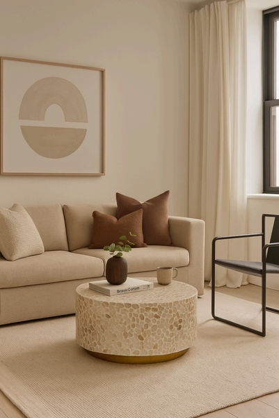 Elodie Pearl Large Coffee Table 75x75x38cm Natural