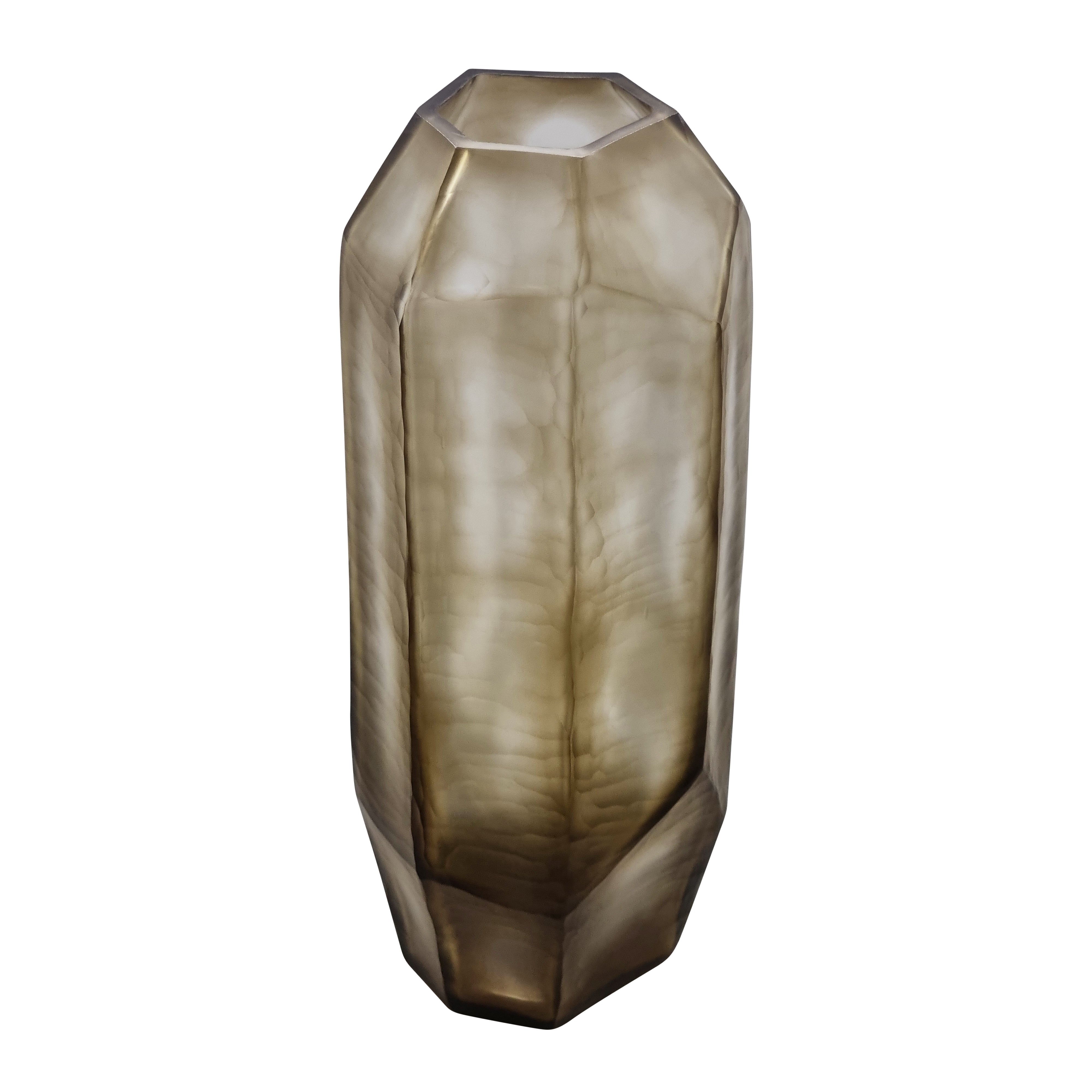 Sebastion Tall Glass Vase 17x42cm Smoke