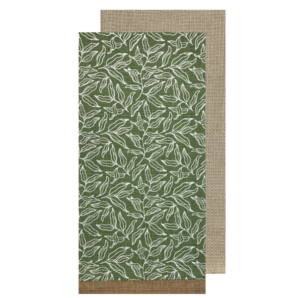 Serenity 2pk Tea Towel 50x70x2cm Green; ETA Early October