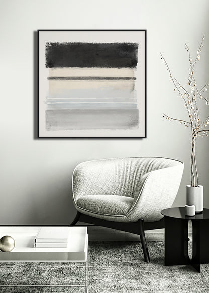 Sienna Framed Canvas 80x80x4cm Black & Beige Multi