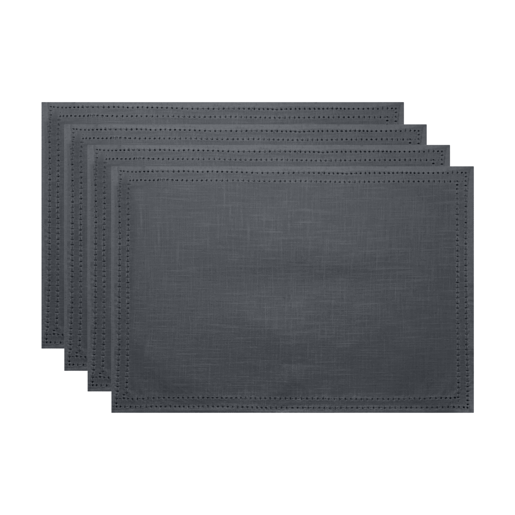 Simon Placemat Set of 4 33x48x0.2cm Charcoal; ETA Early October