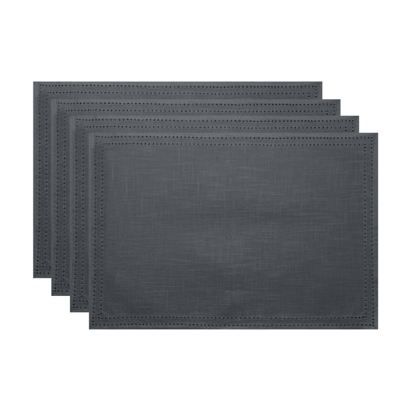 Simon Placemat Set of 4 33x48x0.2cm Charcoal; ETA Early October