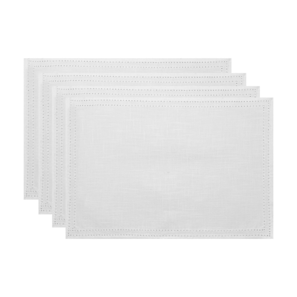 Simon Placemat Set of 4 33x48x0.2cm White; ETA Early October