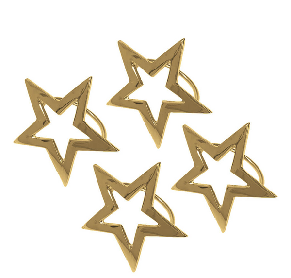 Star Napkin Ring 4pk Gold