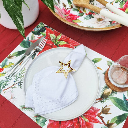 Star Napkin Ring 4pk Gold