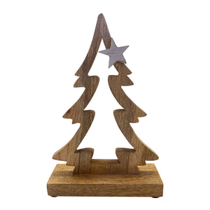 Starry Wooden Hollow Christmas Tree Small 21x7.5x31cm