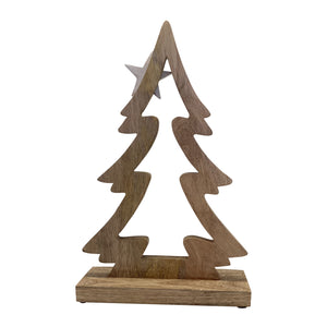 Starry Wooden Hollow Christmas Tree Small 21x7.5x31cm