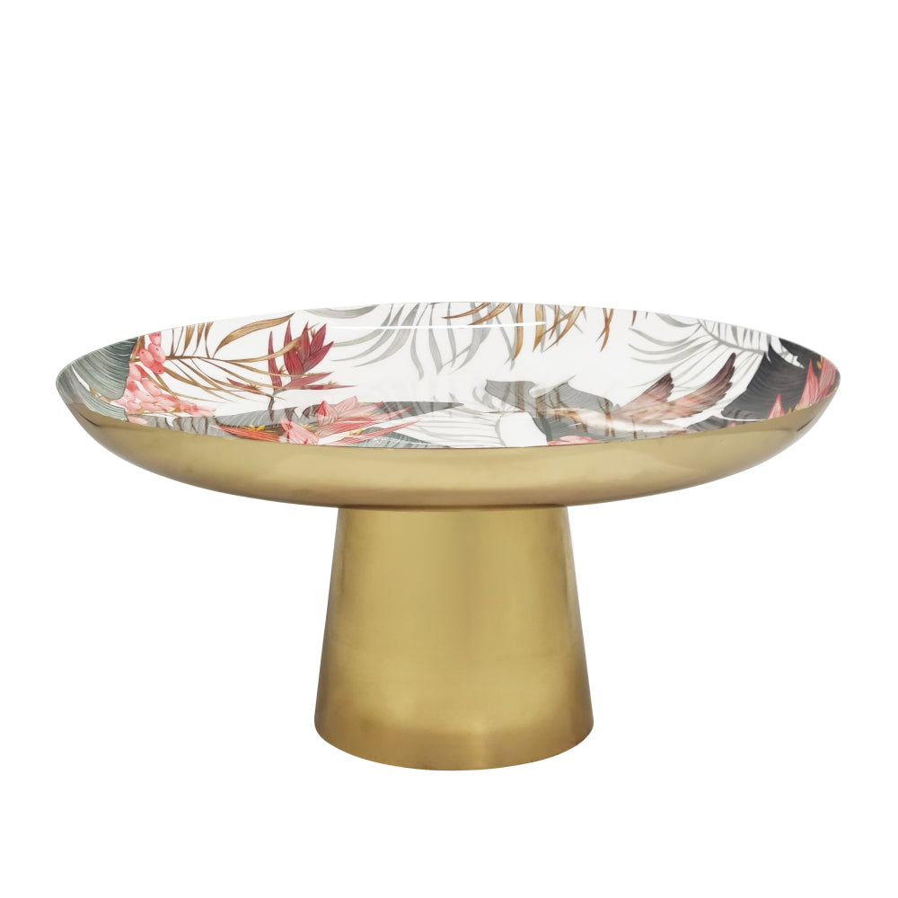 Tropical Cake Stand 30x14cm Gold