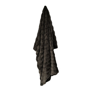 Tyler Faux Fur Blanket 180x220cm Graphite; ETA Early April