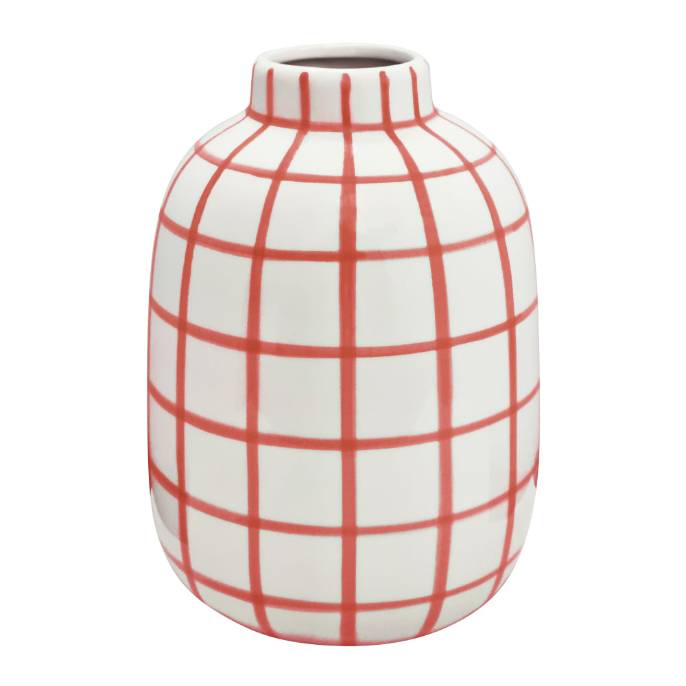 Wallace Check Vase 17x17x23.5cm Bubblegum