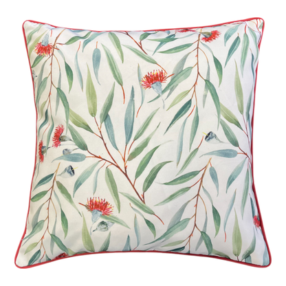 Wattle Outdoor Cushion 50x50x12cm Green & Red Multi