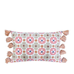 Zoe Cushion 35x55cm Bubblegum & White Multi