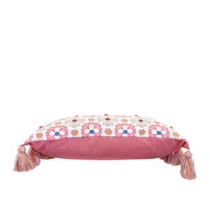 Zoe Cushion 35x55cm Bubblegum & White Multi