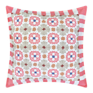 Zoe Cushion 50x50cm Bubblegum & White Multi