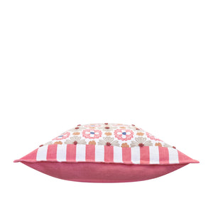 Zoe Cushion 50x50cm Bubblegum & White Multi