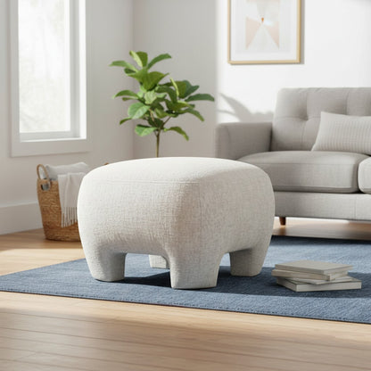The Ceylon Ottoman 53x41x38cm Ivory