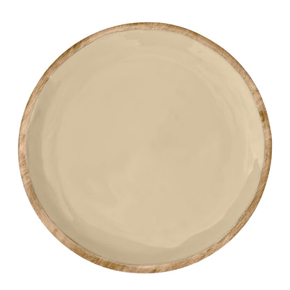 Corinne Round Serving Tray Small 26x26x2cm Light Taupe