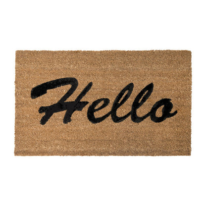 PVC Backed Coir Printed Mat 45x75cm Hello