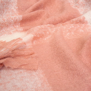 Wren Faux Mohair Throw 130x160cm Clay Pink & White
