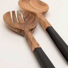 Load image into Gallery viewer, Zowie Salad Servers 30x7x2cm Natural &amp; Black
