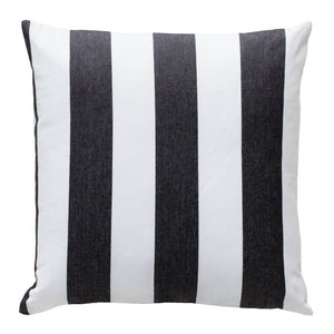 Outdoor Stripe Cushion 50x50cm Black; ETA Early April