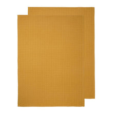 Load image into Gallery viewer, Waffle 2 Pack Tea Towels 50x70cm Mustard
