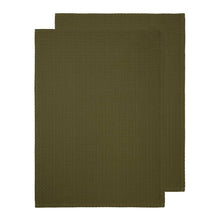 Load image into Gallery viewer, Waffle 2 Pack Tea Towels 50x70cm Olive
