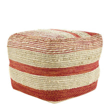Load image into Gallery viewer, Perry Ottoman 45x45x40cm Natural &amp; Brick
