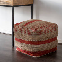 Load image into Gallery viewer, Perry Ottoman 45x45x40cm Natural &amp; Brick
