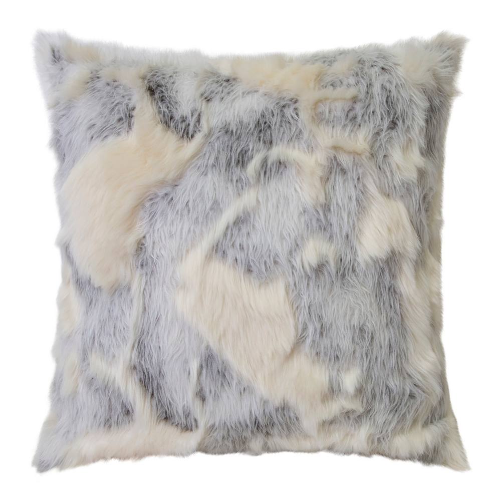 Arctic Faux Fur Cushion 50x50cm White & Grey