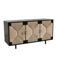 Load image into Gallery viewer, Aveno 3 Door Sideboard 150x55x82cm Black &amp; Natural
