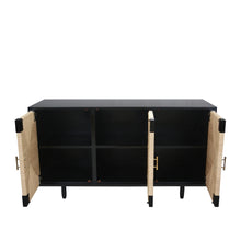 Load image into Gallery viewer, Aveno 3 Door Sideboard 150x55x82cm Black &amp; Natural
