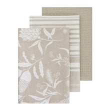 Load image into Gallery viewer, Bindi 3 Pack Tea Towel 50x70cm Grey Beige
