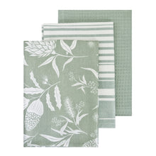 Load image into Gallery viewer, Bindi 3 Pack Tea Towel 50x70cm Mint
