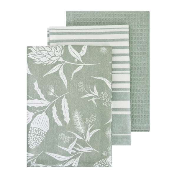 Bindi 3 Pack Tea Towel 50x70cm Mint