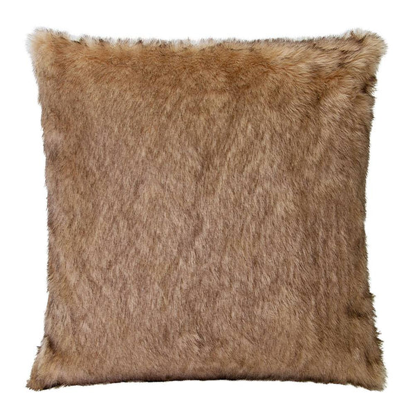 Brown Fox Faux Fur Cushion 50x50cm Brown