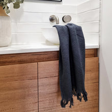 Load image into Gallery viewer, Camila Set of 2 Waffle Hand Towels 45x65cm Coal
