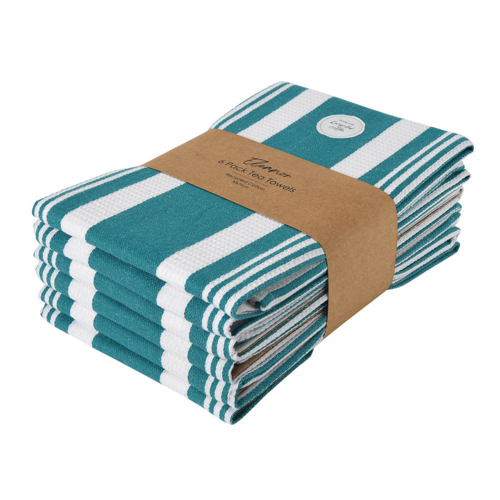 Eleanor 6 pack Tea Towel 50x70cm Blue