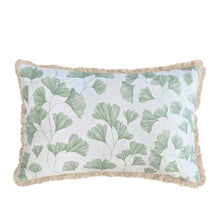 Load image into Gallery viewer, Ginkgo Cushion 35x55cm Mint &amp; Ivory
