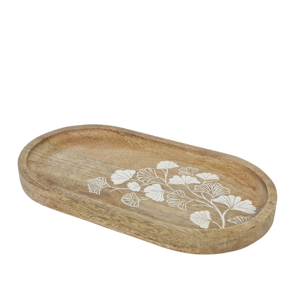 Ginkgo Oval Serving Tray 30x16cm Natural