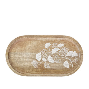 Ginkgo Oval Serving Tray 30x16cm Natural