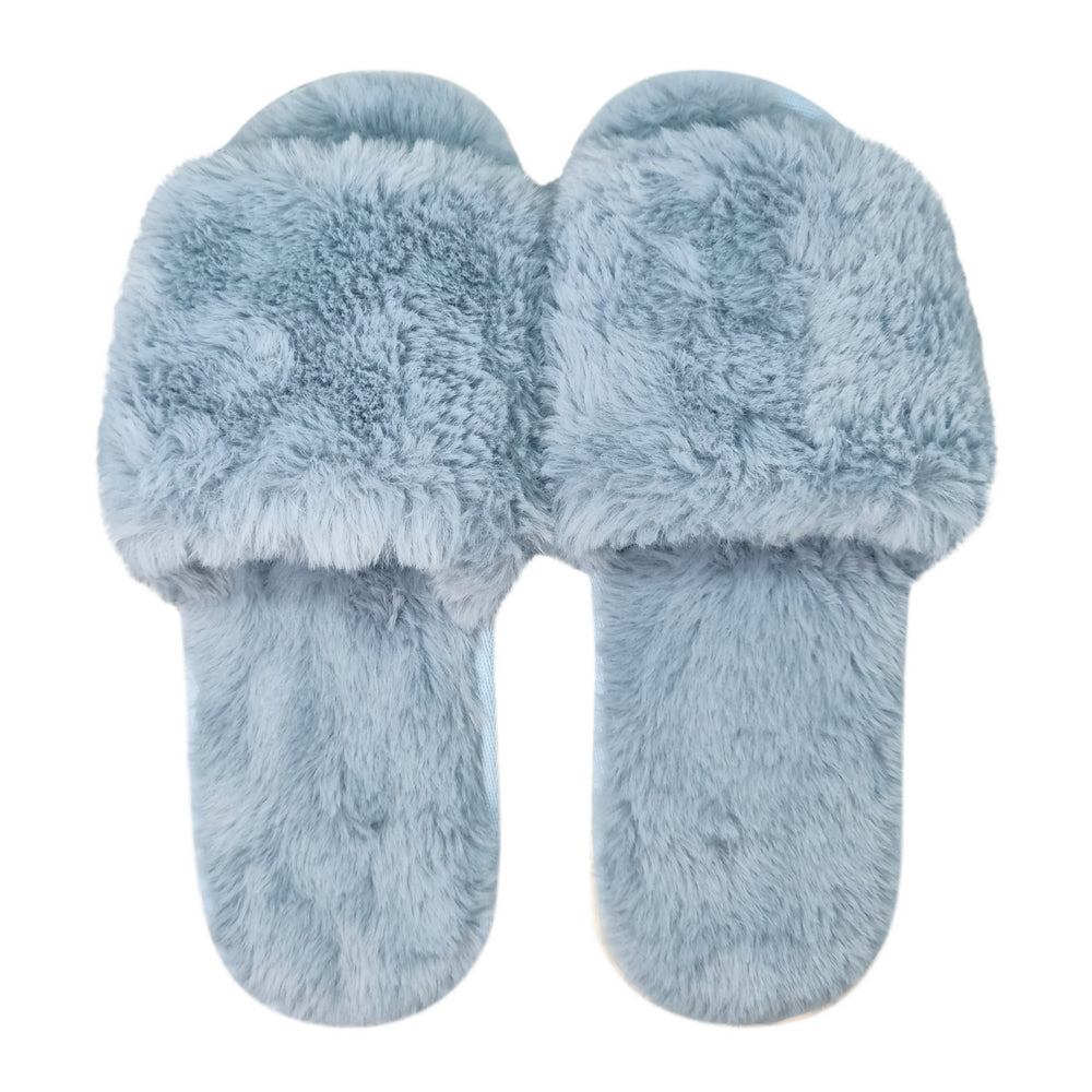 Blue deals fur slippers