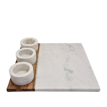 Load image into Gallery viewer, Kinsley Serving Board With Dip Bowls 30x30x5.5cm
