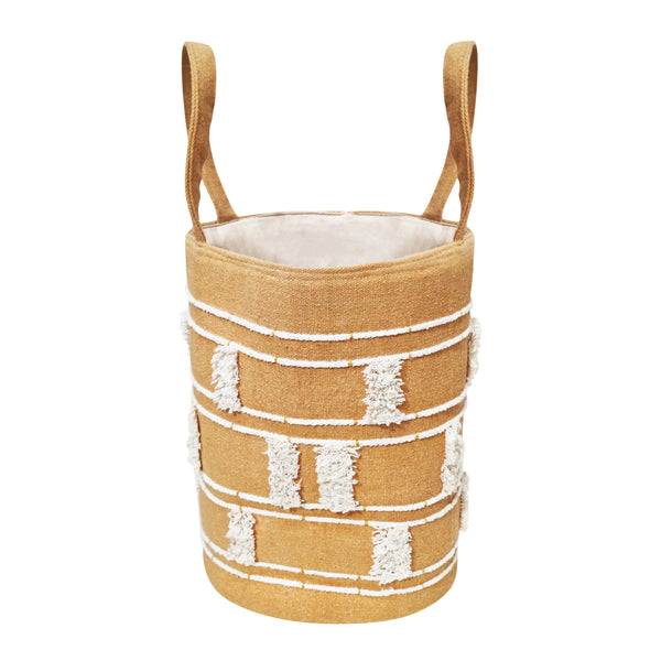 Manly Basket 30x30x40cm Mustard & White