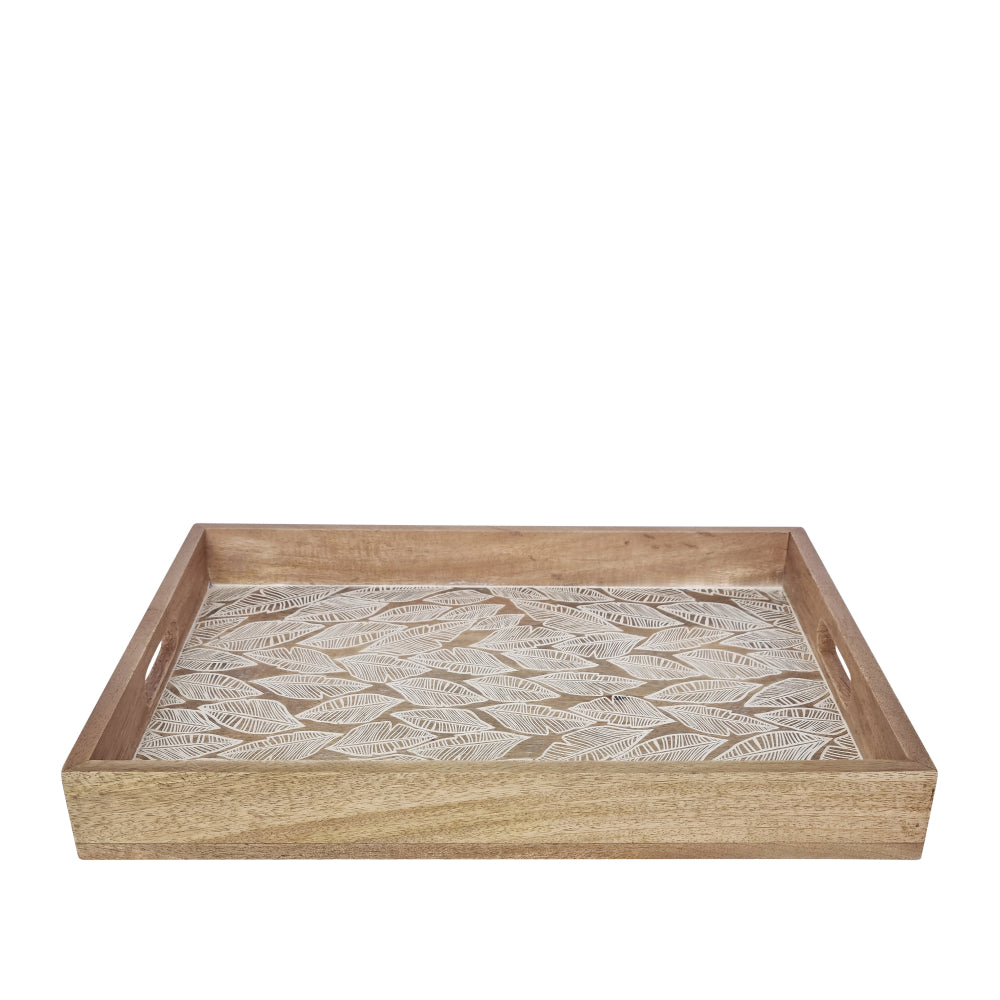 Maya Rectangle Serving Tray 45x35x5cm Natural