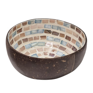 Nacre Dashed Coconut Bowl 14x15x6cm Pearl