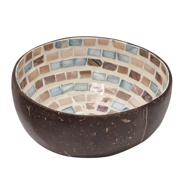 Nacre Dashed Coconut Bowl 14x15x6cm Pearl