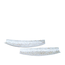 Load image into Gallery viewer, Nacre Long Serving Trays Set of 2 52x12xh6cm &amp; 60x16xh8cm Pearl
