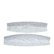 Load image into Gallery viewer, Nacre Long Serving Trays Set of 2 52x12xh6cm &amp; 60x16xh8cm Pearl
