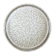 Load image into Gallery viewer, Nacre Round Serving Trays Set of 2 dia 35.5 x h 4.5cm &amp; dia 40.5 x h 5cm Pearl
